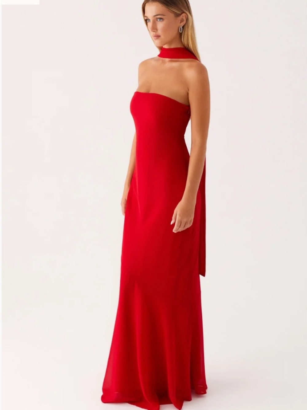 Peppermayo Under The Padoga Red Floral Strapless Maxi Dress - Picture 4 of 4